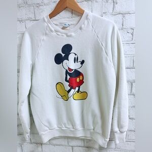 Vintage Mickey Mouse Disney White Crewneck Sweatshirt 80’s
